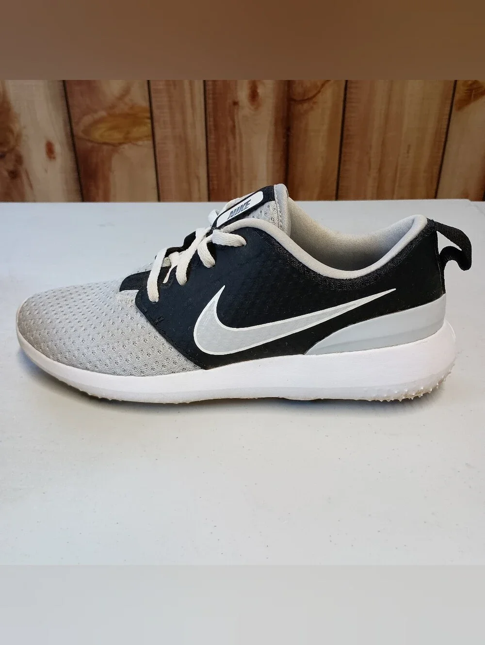 Nike Spikeless Roshe Golf Shoes 6 Youth Pure Platinum LGWT Mesh Upper Sneaker